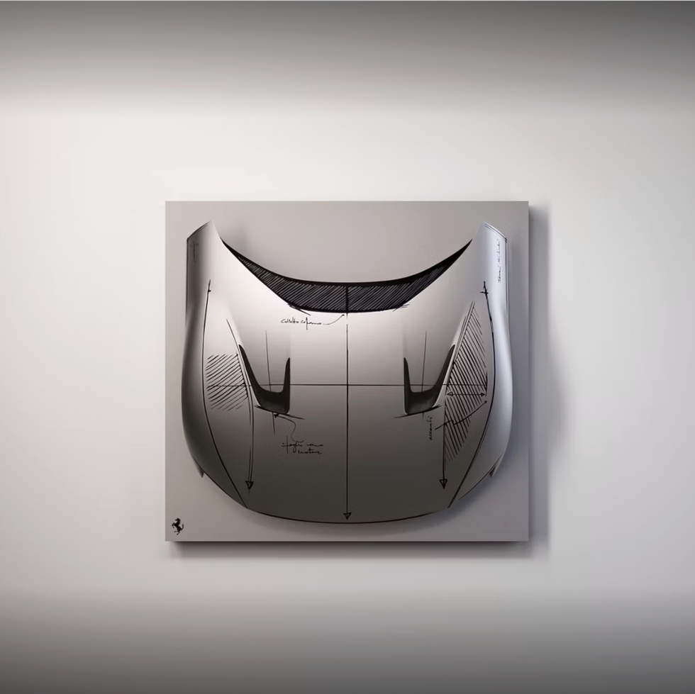 Ferrari представила коллекцию «Sketch Body»: кузовные панели с оригинальными эскизами дизайнера